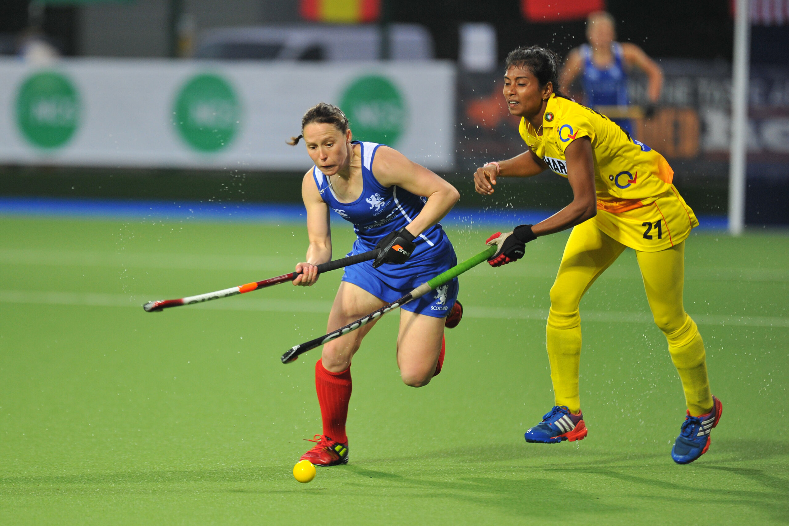 Scotland's Vikki Bunce was on target against India, scoring the home side's third goal Photo Credit Duncan Gray.jpg