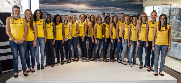 South Africa women's hockey team at Investec Bank in Johannesburg (c) Charles Johnstone